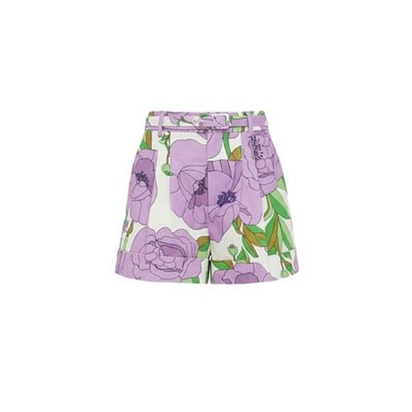 HYACINTH HOUSE Lilac Floral Cuffed Conor Shorts Size M NWT - Picture 8 of 8